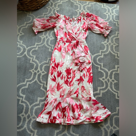 Saloni Midi Size 2 Floral Dress - Picture 2 of 12